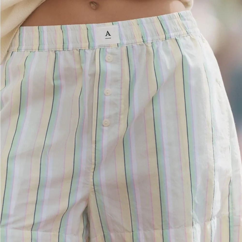 Anthropologie Wren Striped Pastel Boxer Shorts NWT - Picture 2 of 5